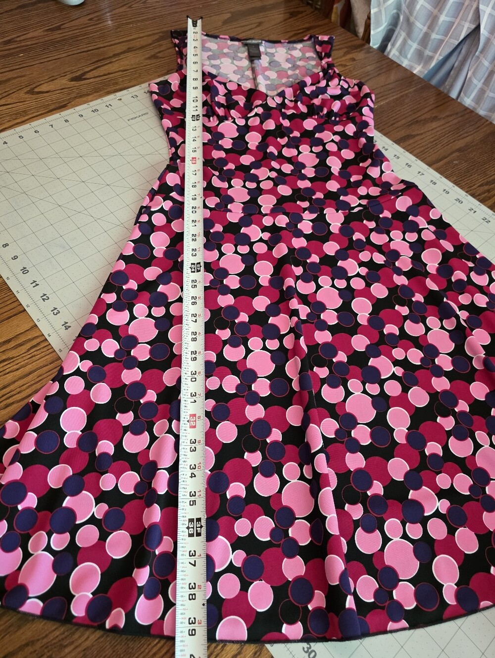 Bisou Bisou Vintage Y2K Polka Dot Dress Pink Purple V-Neck Knot Detail Size 6 - Picture 9 of 10